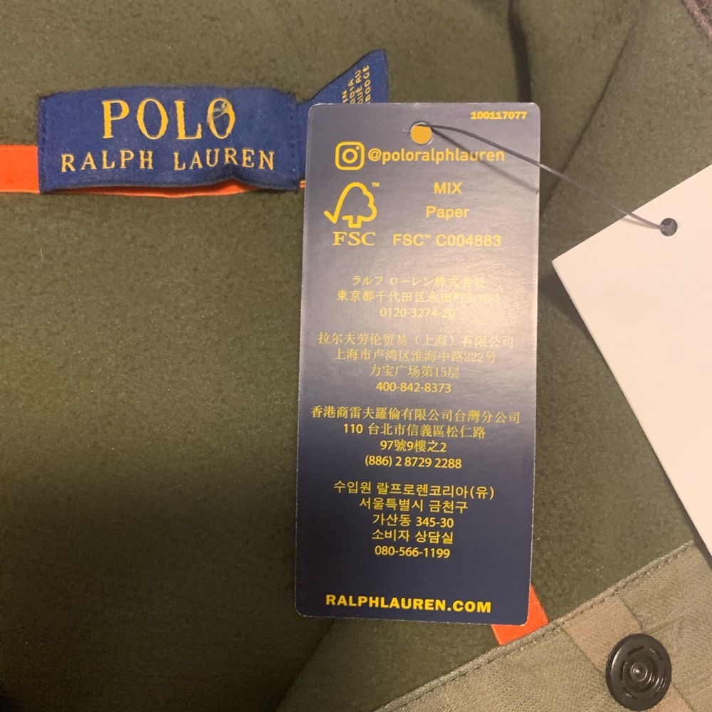 Polo Ralph Lauren fleece size M color green/black/orange NEW - Picture 5 of 8